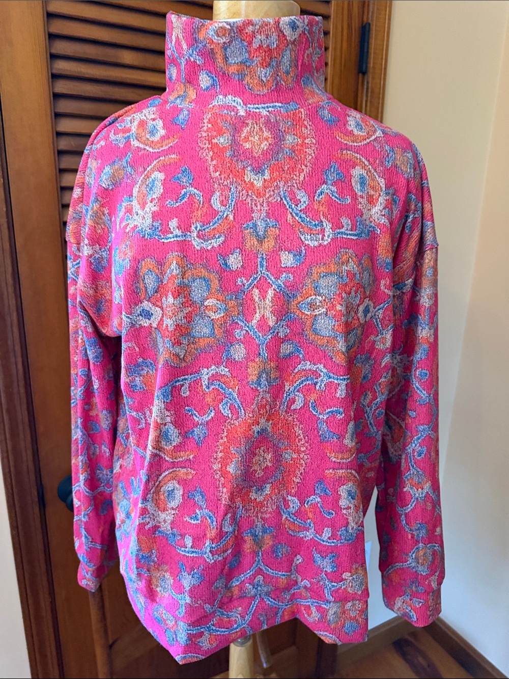 Pink Patterned Turtleneck Top Never worn